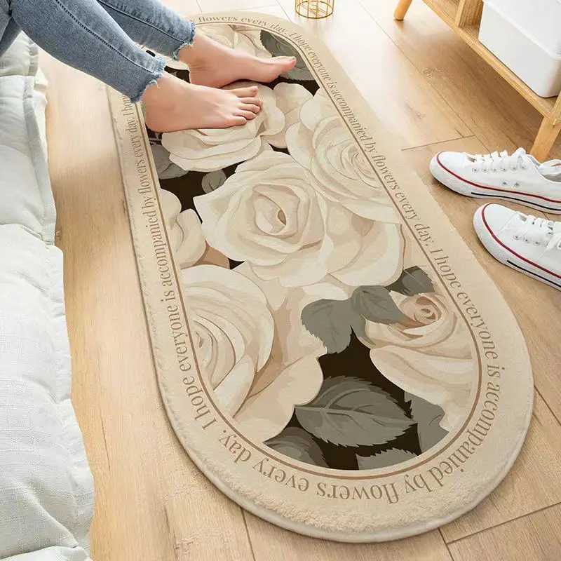 Flower Series Bedside Carpets Simple Bath Mats Soft Entrance Doormat NonSlip Floor Rugs Home Toilet Bathroom Absorbent Foot Pad C250912