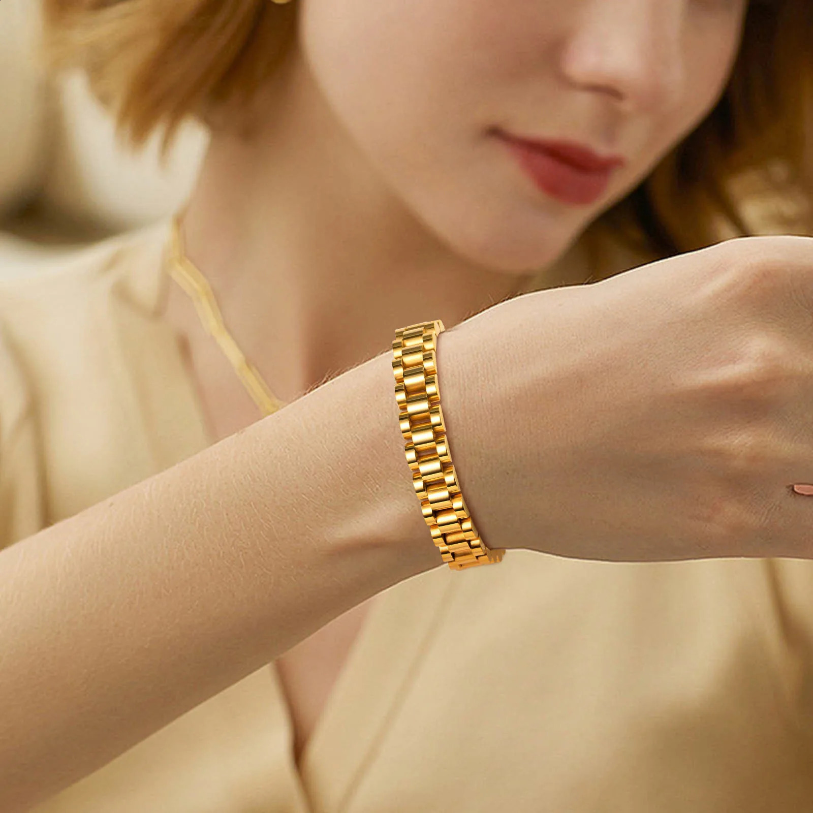 Presidential Chain Bracelet For Women Men Stainless Steel Watch Link Fashion Wrist 16cm18cm21cm 250911