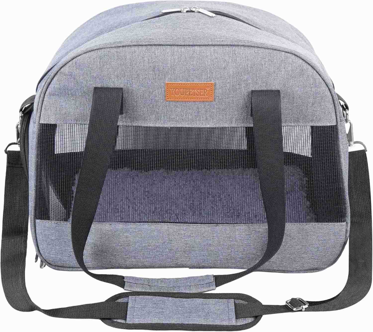 Cat Carrier for Small Cats Dogs SoftSided Pet Carrier for Cats Puppies Small Pets Lightweight Comfortable Travel Cat Dog Carrier GreyW250912
