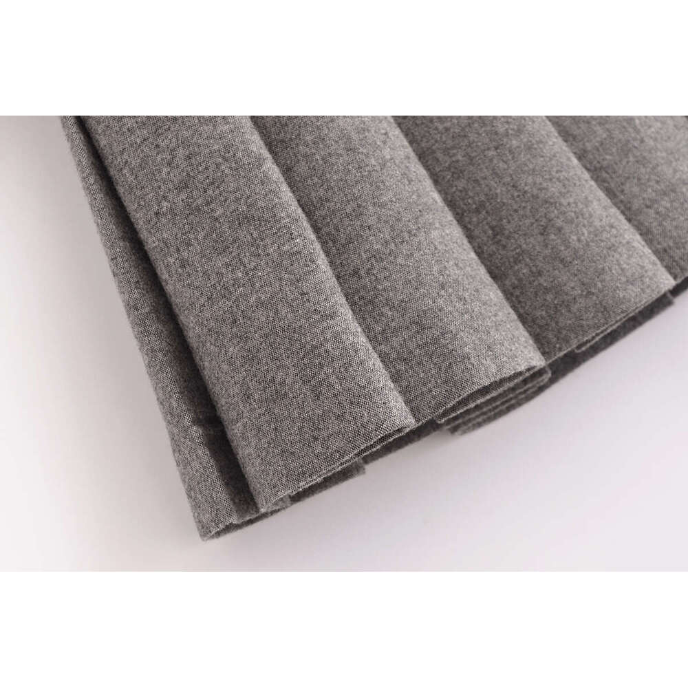 DHEssentials 2025 Summer New French Style Small Fragrance Side Zipper Decor Anti-Exposure A-Line Pleated Skirt