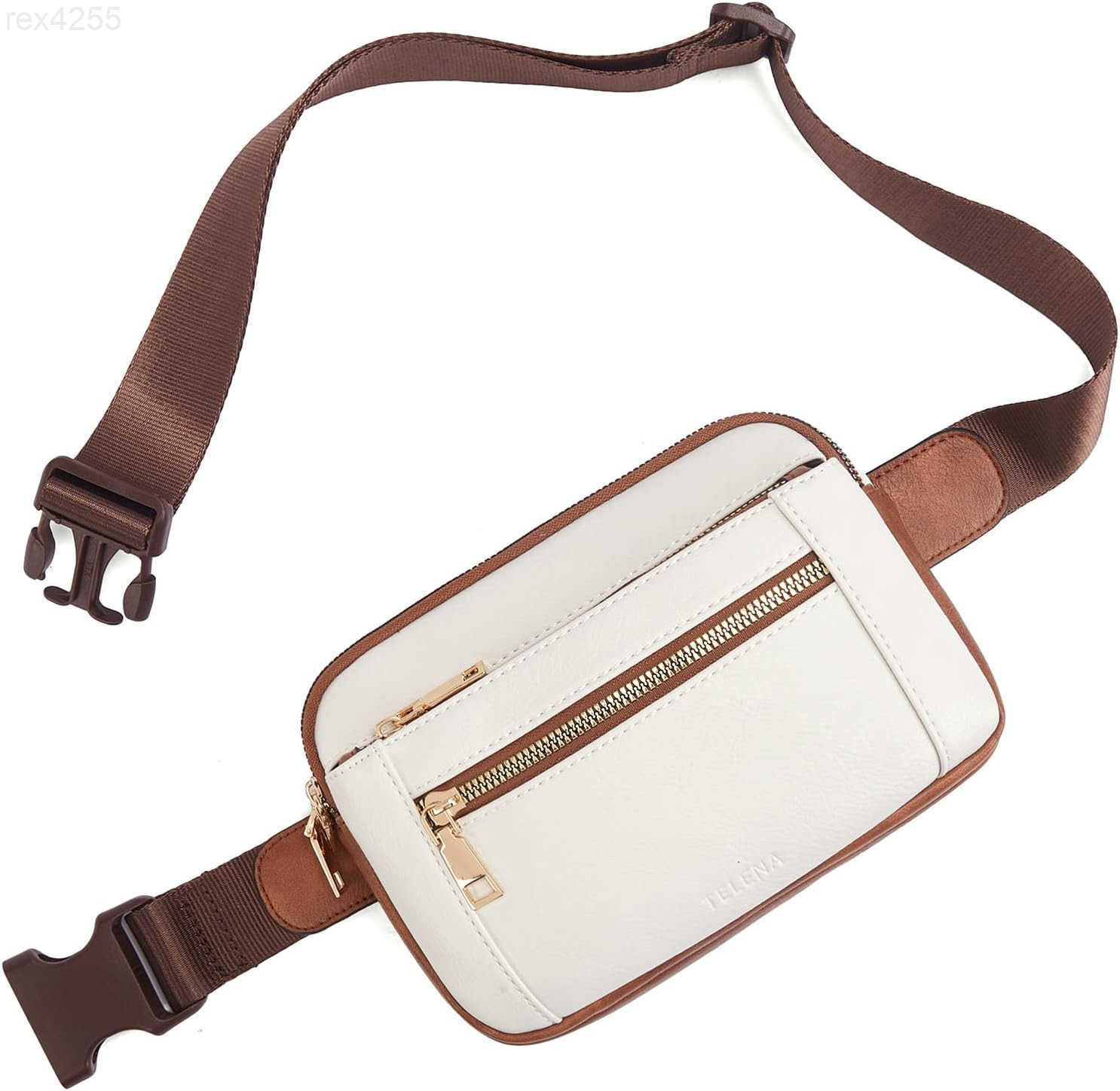 Fanny Packs for Women Cross Body Leather Belt Bag Fashionable with Adjustable Strap Beige BrownW250912