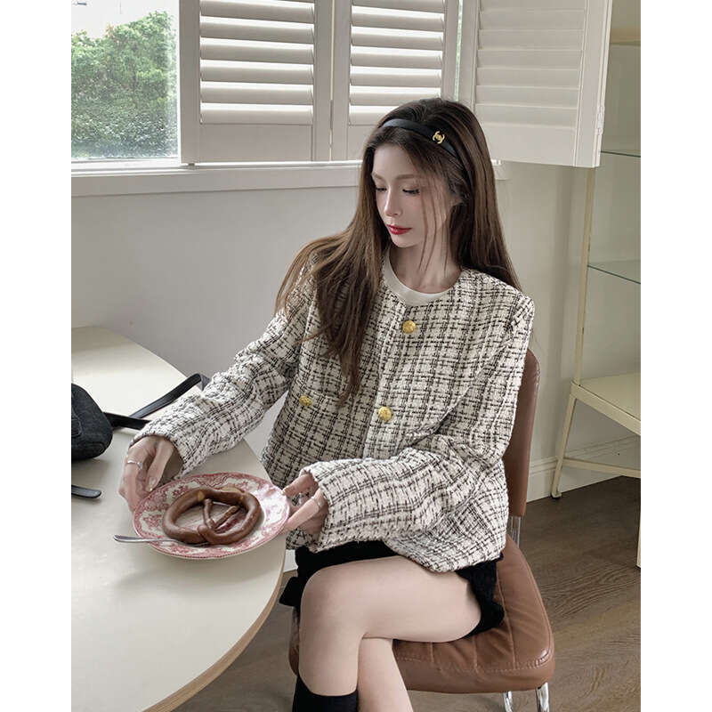 DHEssentials Chanel Women's Jacket Autumn 2025 New Plaid Loose Socialite Style High-end Fashion Long Sleeve Top