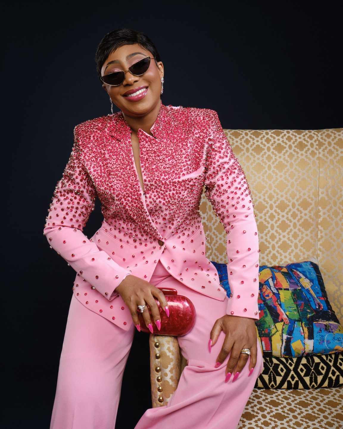 Beading Women Pants Suits 2 Pieces Customized Crystal Diamond Jacket Blazer Set Ladies Formal Wedding Guest Wear