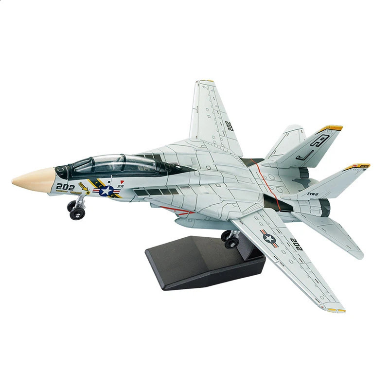 172 Scale F14 Tomcat Fighter Jet Model White Black ABS Plastic Aircraft With Detailed 1024inch Length 250911