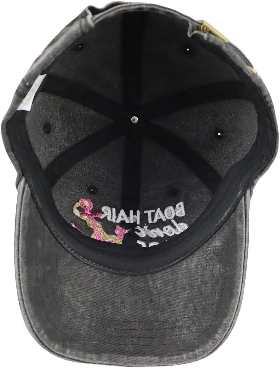 Boat Hair Don't Care Hat for Men Women, Funny Adjustable Cotton Embroidered Boating Sailing Baseball Cap