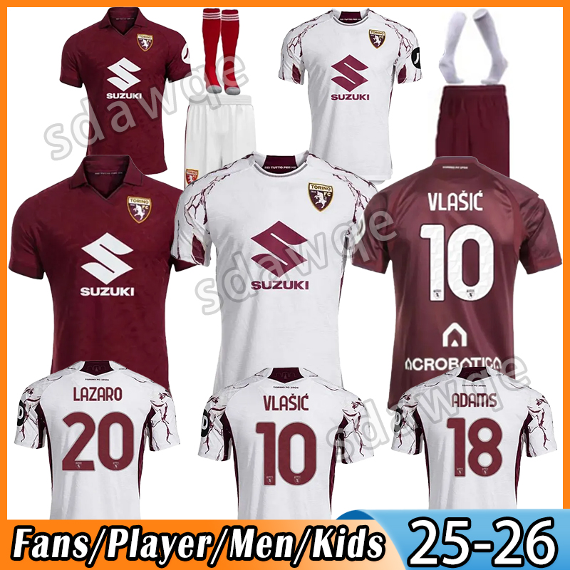 25 26 Torino FC RICCI Mens Soccer Jerseys home away training SINGO T. SANABRIA ILIC PELLEGRI ZIMA BUONGIORNO Limited Edition 2025 2026 Football Shirts Uniforms