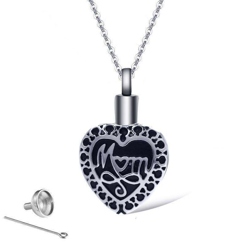 Stainless Heart-Shaped Openable Titanium Steel Pendant Commemorative Mom Son Loved One Urn Perfume Bottle Necklace