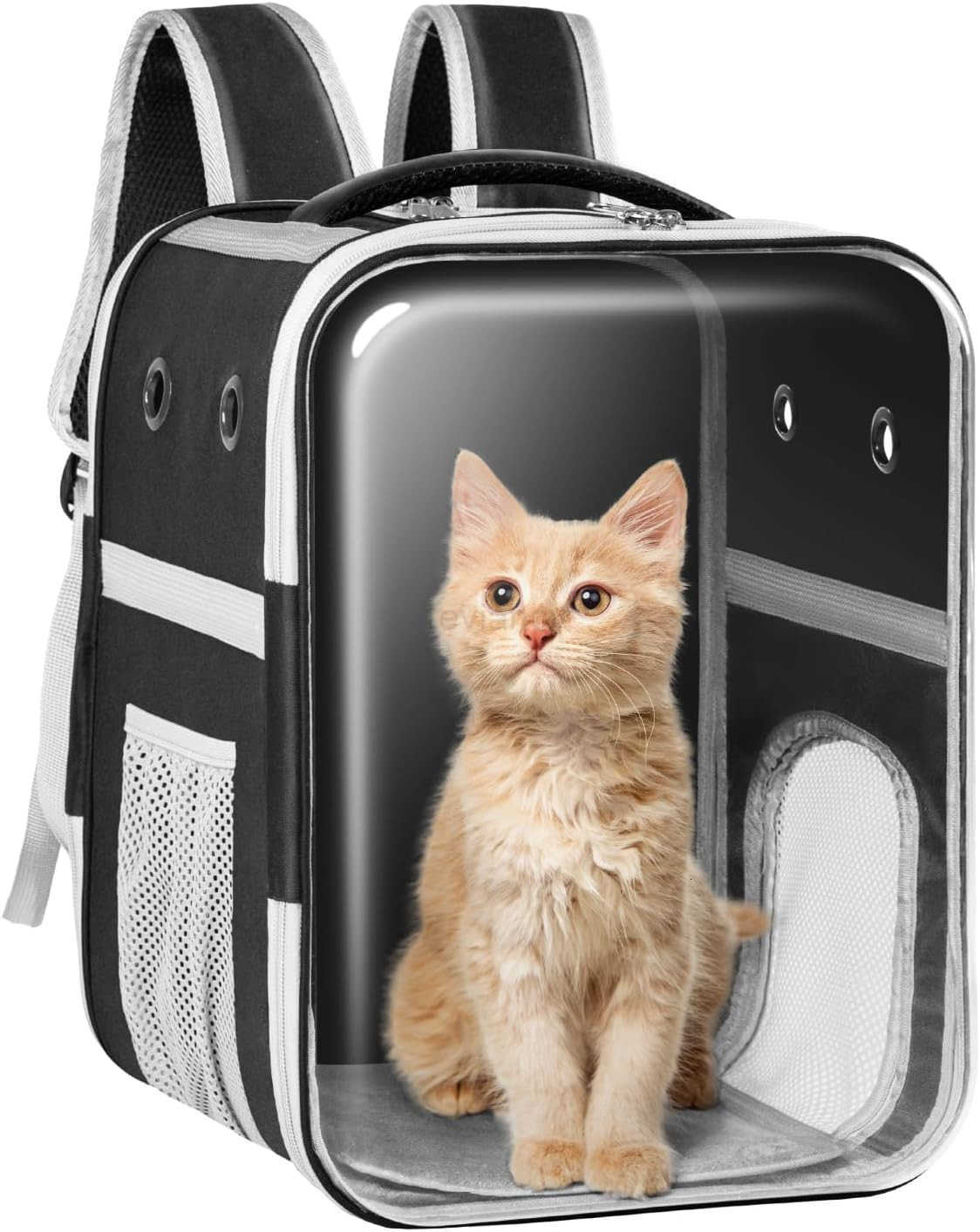 Clear Cat Backpack Carrier Dog and Cats Backpack Bubble Space Capsule Cat Bag Carrier Breathable and Suitable Panorama Pet Backpacks for BikingTraveli