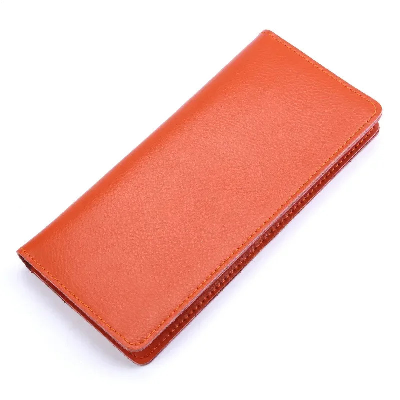 Cow Split Leather Men Long Wallet Women Long Purse Male Slim Money Bag Female Credit Card Holder Thin Two Fold Clutch For Ladies250906