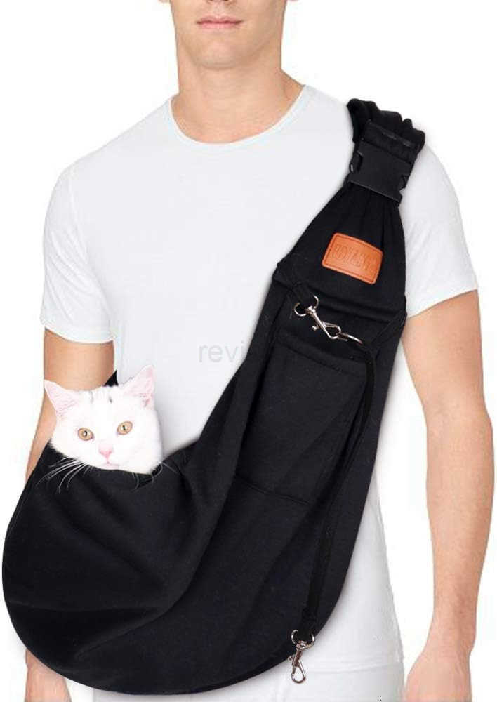 Small Dog Sling Cat Carrier Adjustable Strap Hands Free Reversible Pet Puppy Travel Bag Backpack for Outdoor TravelW250912