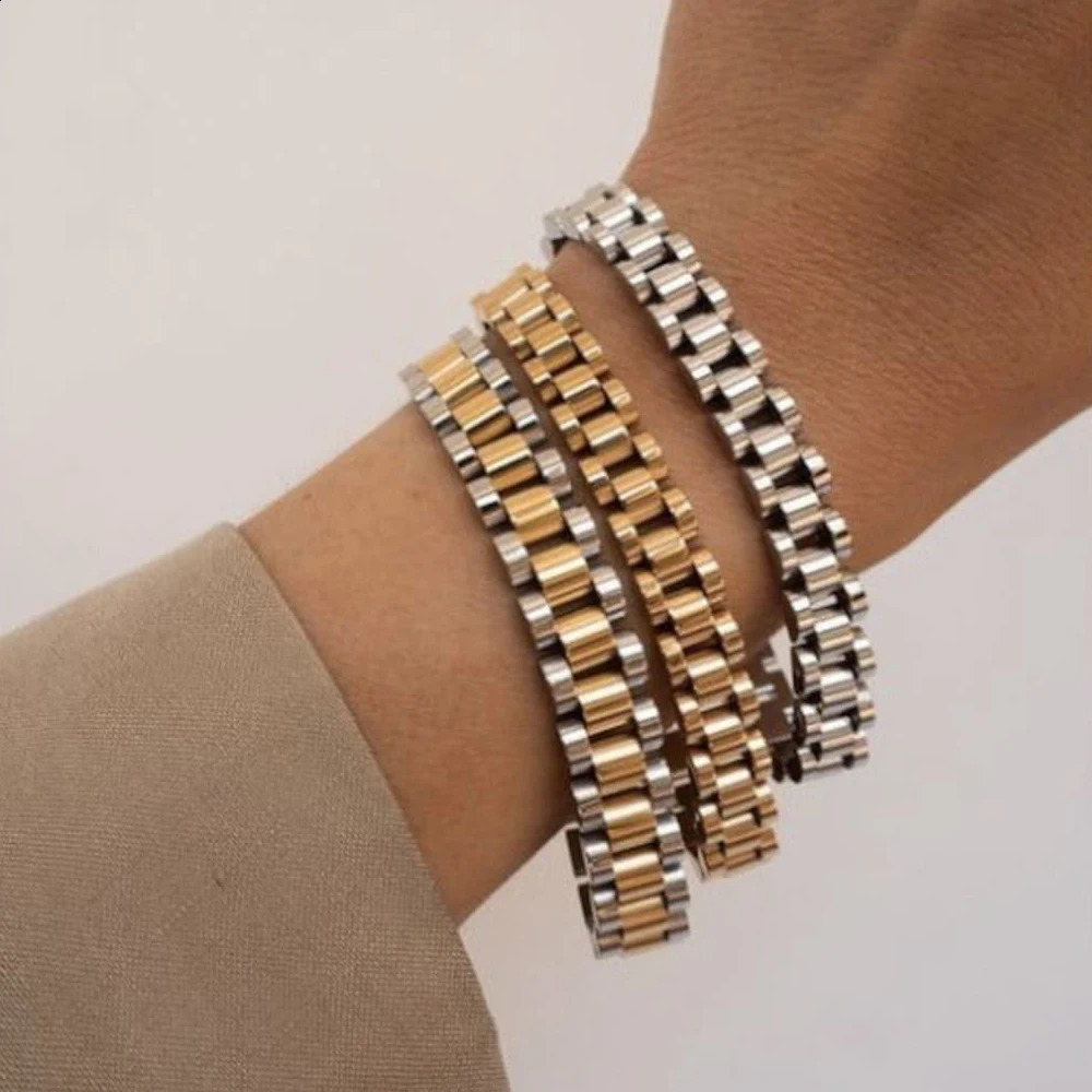 Presidential Chain Bracelet For Women Men Stainless Steel Watch Link Fashion Wrist 16cm18cm21cm 250911