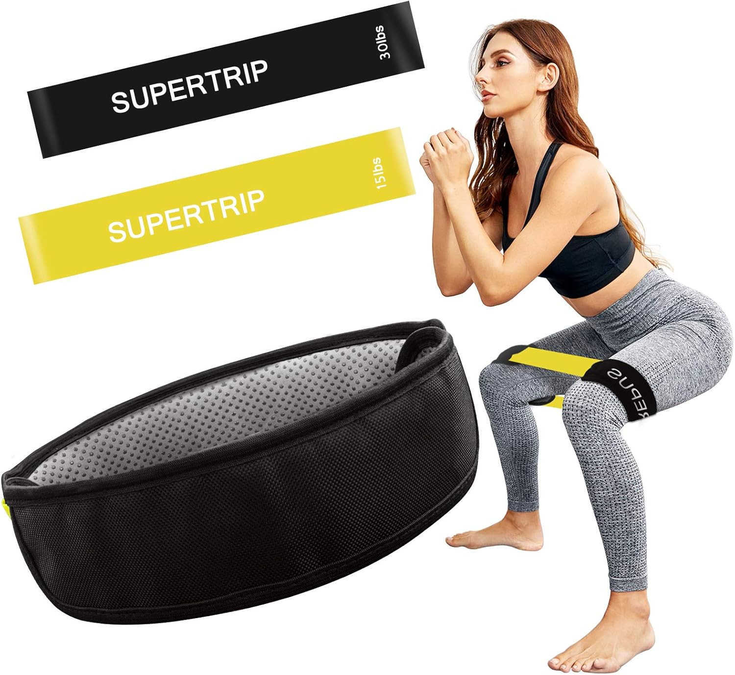 Resistance Loop Bands with Protective Sleeves Booty Bands for Women Men 2 Pack Latex Resistance Bands and 1 Pair NonSlip Functional Sleeves Nylon Webb