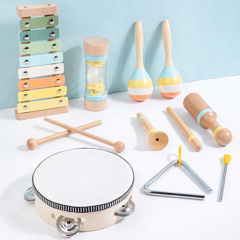 Wooden Musical Instrument Montessori Music Set Baby Children Percussion Instrument Toy Early Educational Knocking Toys for Kids C250912