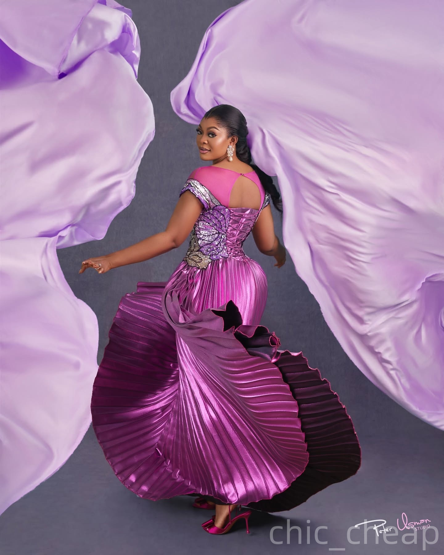 2025 Plus Size Purple A-line Mother Of Bride Dresses Sequined Sheer Neck Satin Evening Party Mamas Dress Vintage 50s Birthday Wedding Guest Groom Moth
