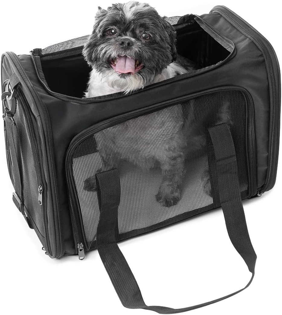 175 Pet Travel Carrier Bag Collapsible Cat Dog Carrier Breathable Durable Spacious Fits Small and Medium Pets up to 15lbs Pet Travel Bag by TebonW2509