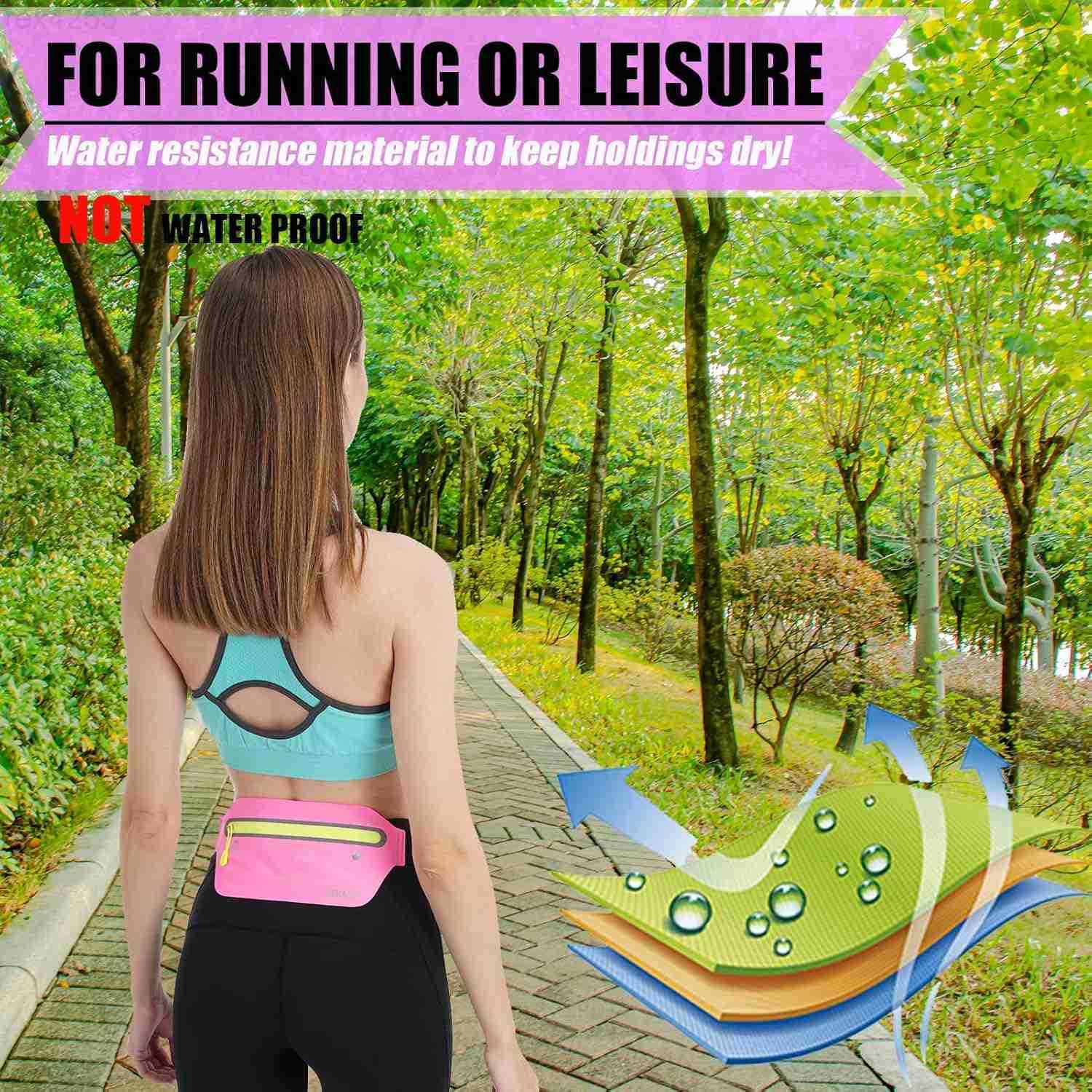 Slim Running Belt Ultra Light Bounce Free Waist Pouch Fitness Workout Belt Sport Waist Pack Exercise Waist Bag for iPhone Samsung in Running Gym Marat