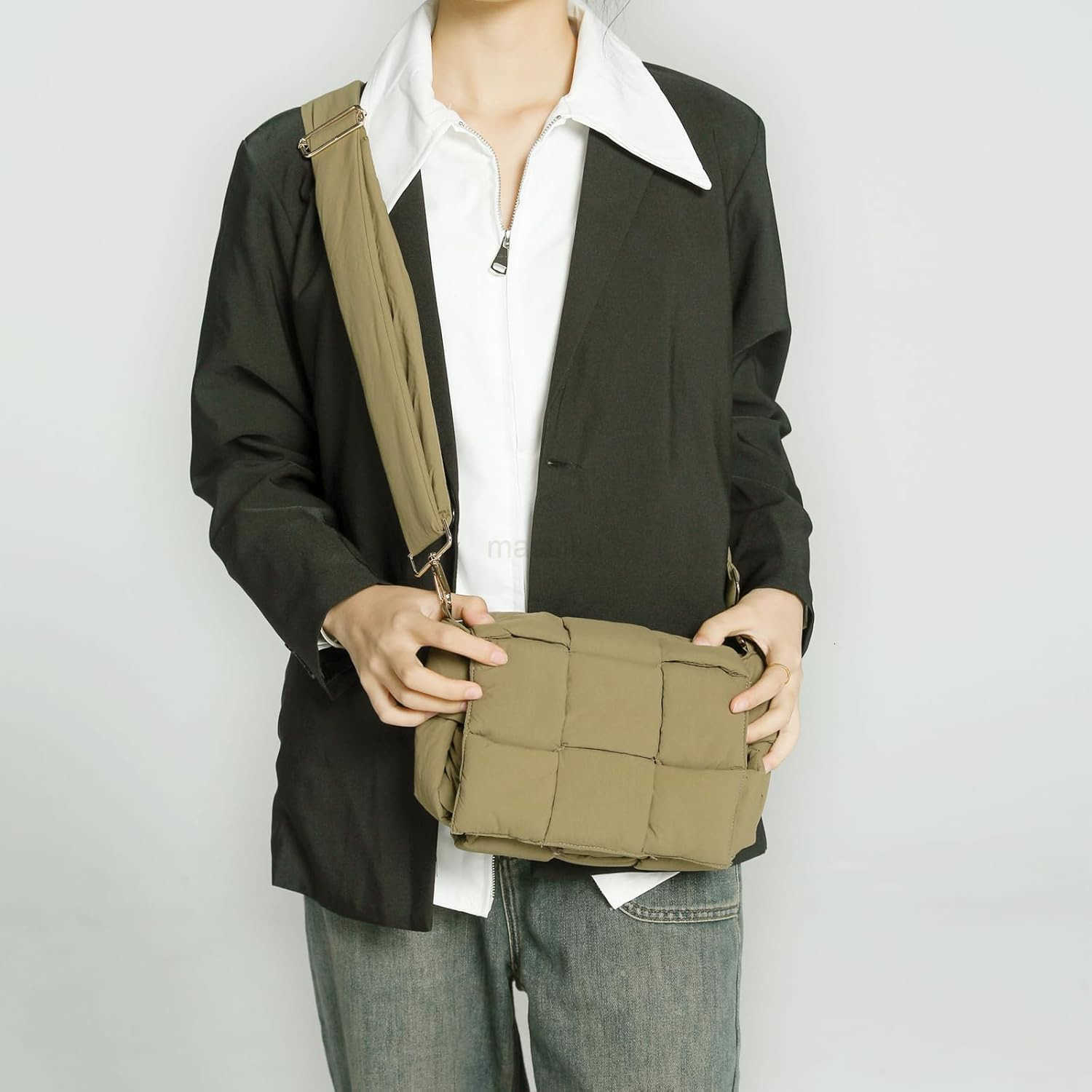 Shoulder bags for women Lightweight small puffer purses waterproof handwoven puffy bag crossbody handbag M250912