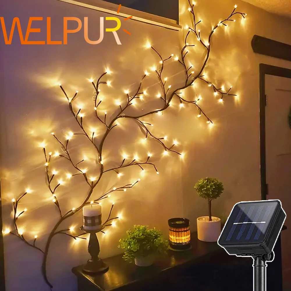 Outdoor Lighting Light String Solar Tree and Vine Lamp 96LED Tree Branches Light Waterproof Garland Home Decorative Lights C250912
