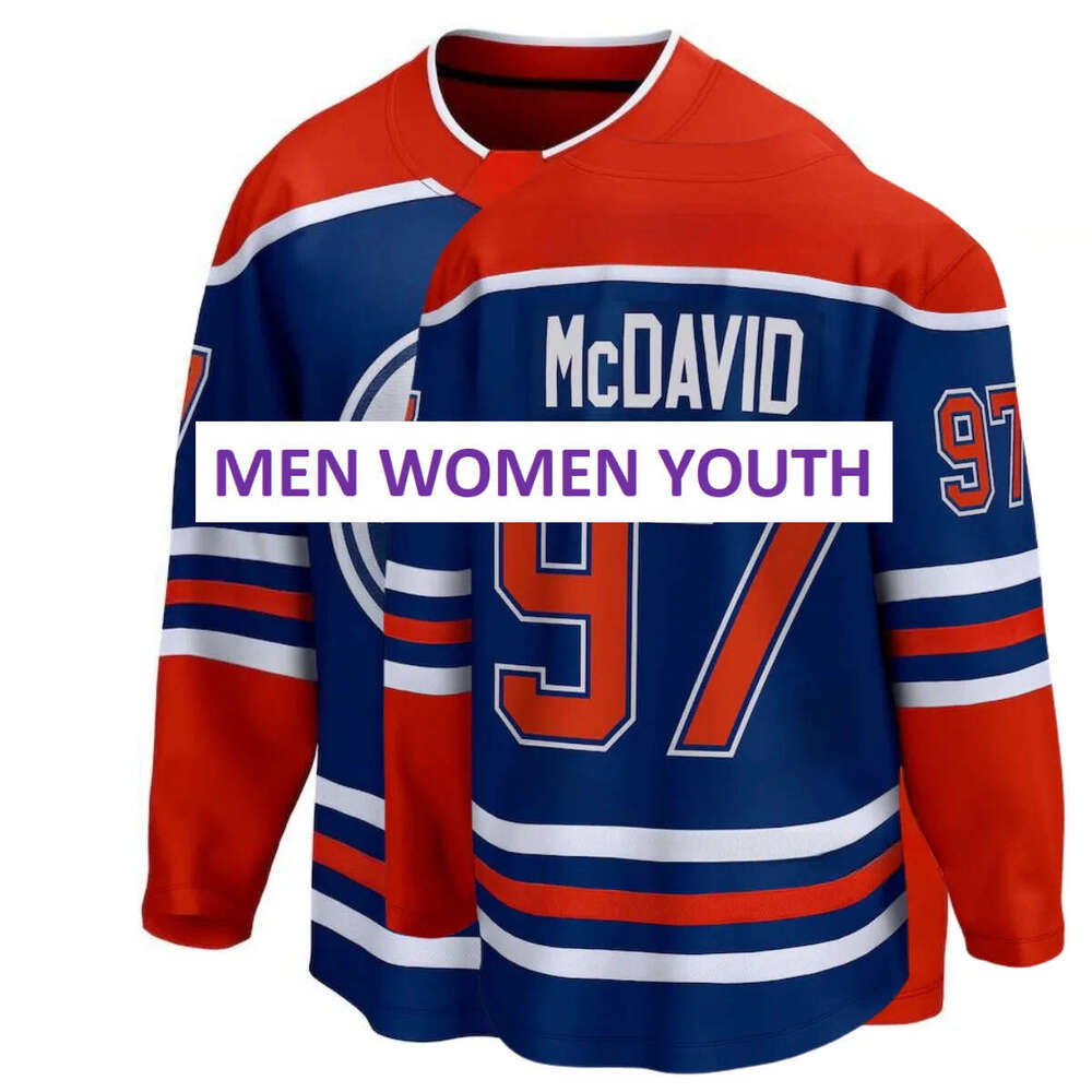 Oilers Hockey Jersey Connor McDavid Leon Draisaitl Zach Hyman Ekholm Mark Messier Evan Bouchard Evander Kane Grant Fuhr Mattias Janmark Alternate Custom