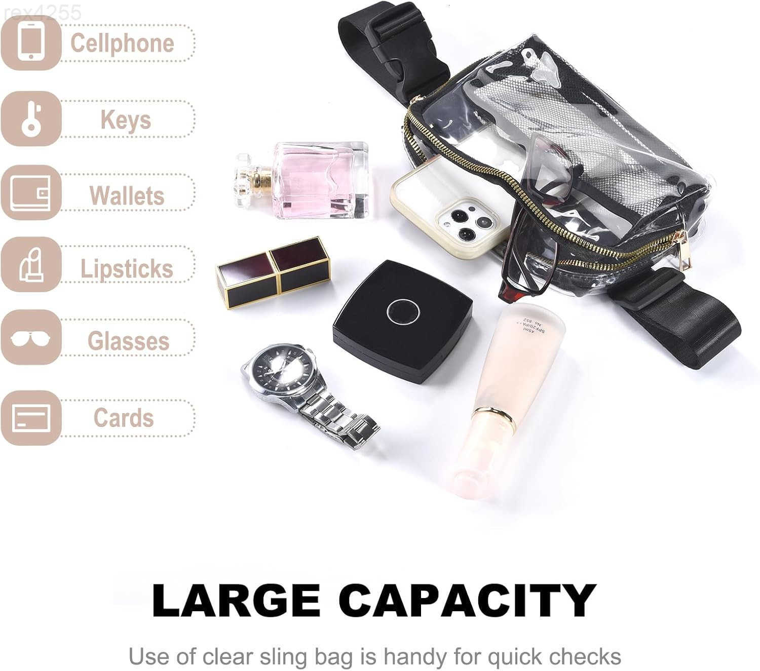 Clear Bag for Stadium Events Clear Fanny Pack for Women Stadium Crossbody Purse with Adjustable Strap TPU Waist Pack for Concerts Sports Travelling Hi