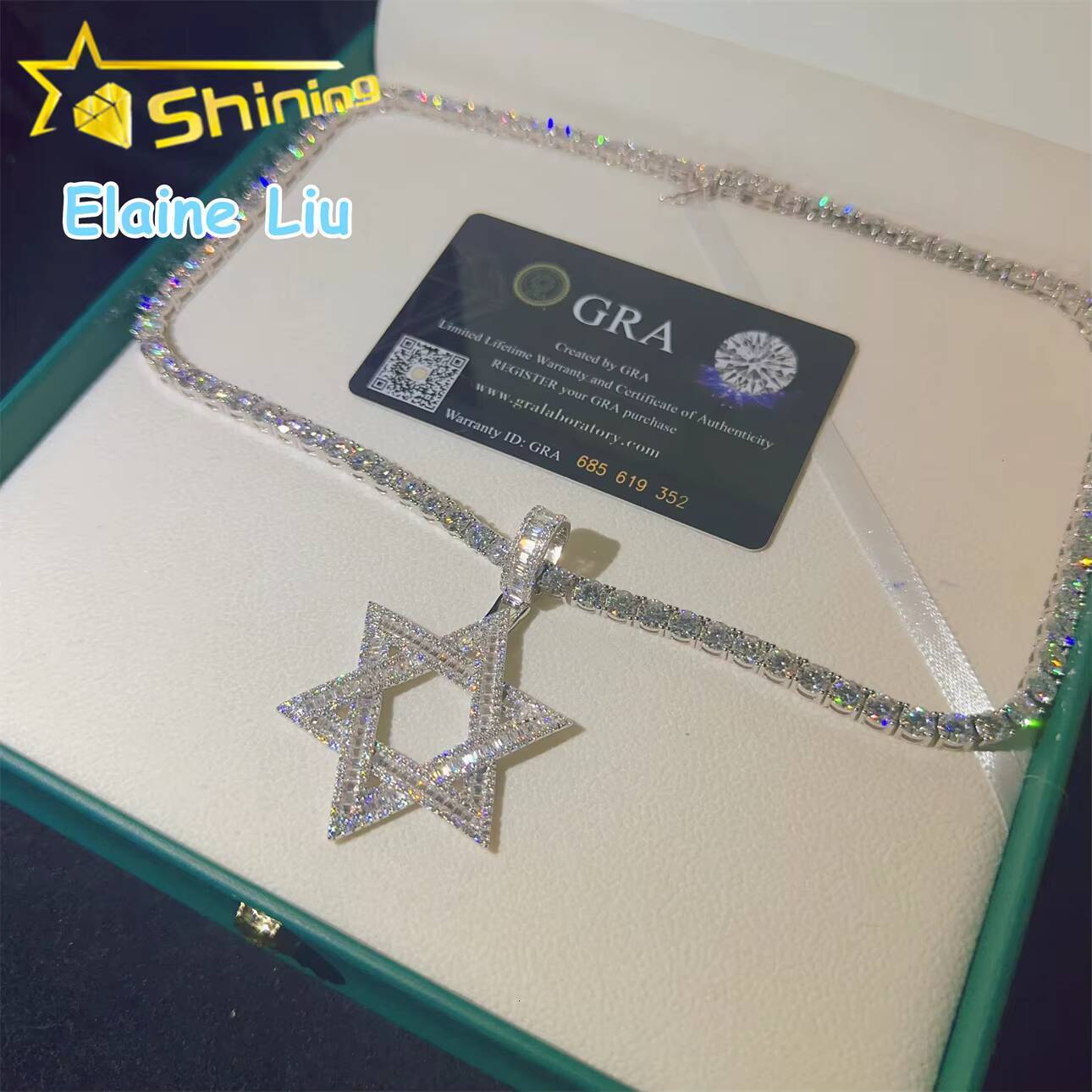 925 Sterling Silver Custom Pendant D Color VVS Moissanite Hip Hop Jewelry Iced Out Hip Hop Pendant