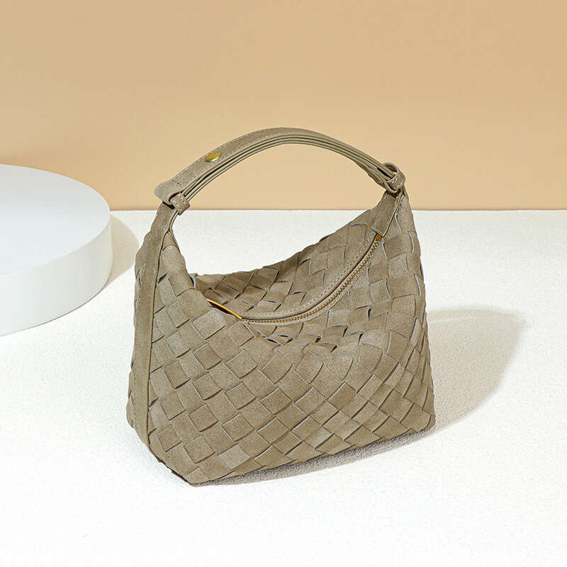 Women's High-End Lunch Box Niche Design Autumn Winter Matte Material Underarm Woven Shoulder Bag Handbag