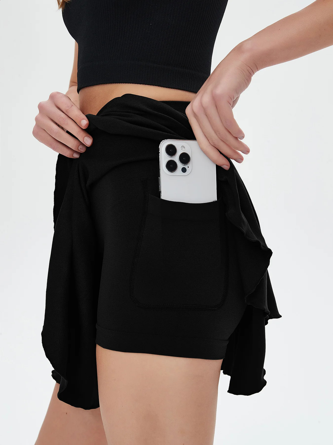 CZGUKE Womens High-Waisted Sports Mini Skirt with Belt Safety Pocket Breathable Tennis Yoga Golf Skirt for Comfortable Movement 260516