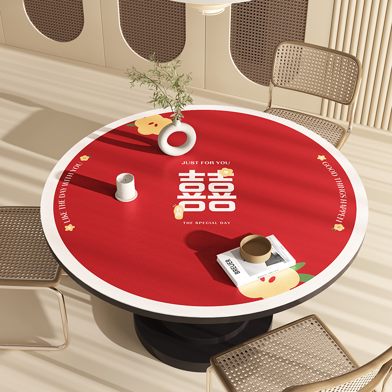 Tablecloth round coffee table oil-proof and waterproof disposable table mat round table top mat HJMP01
