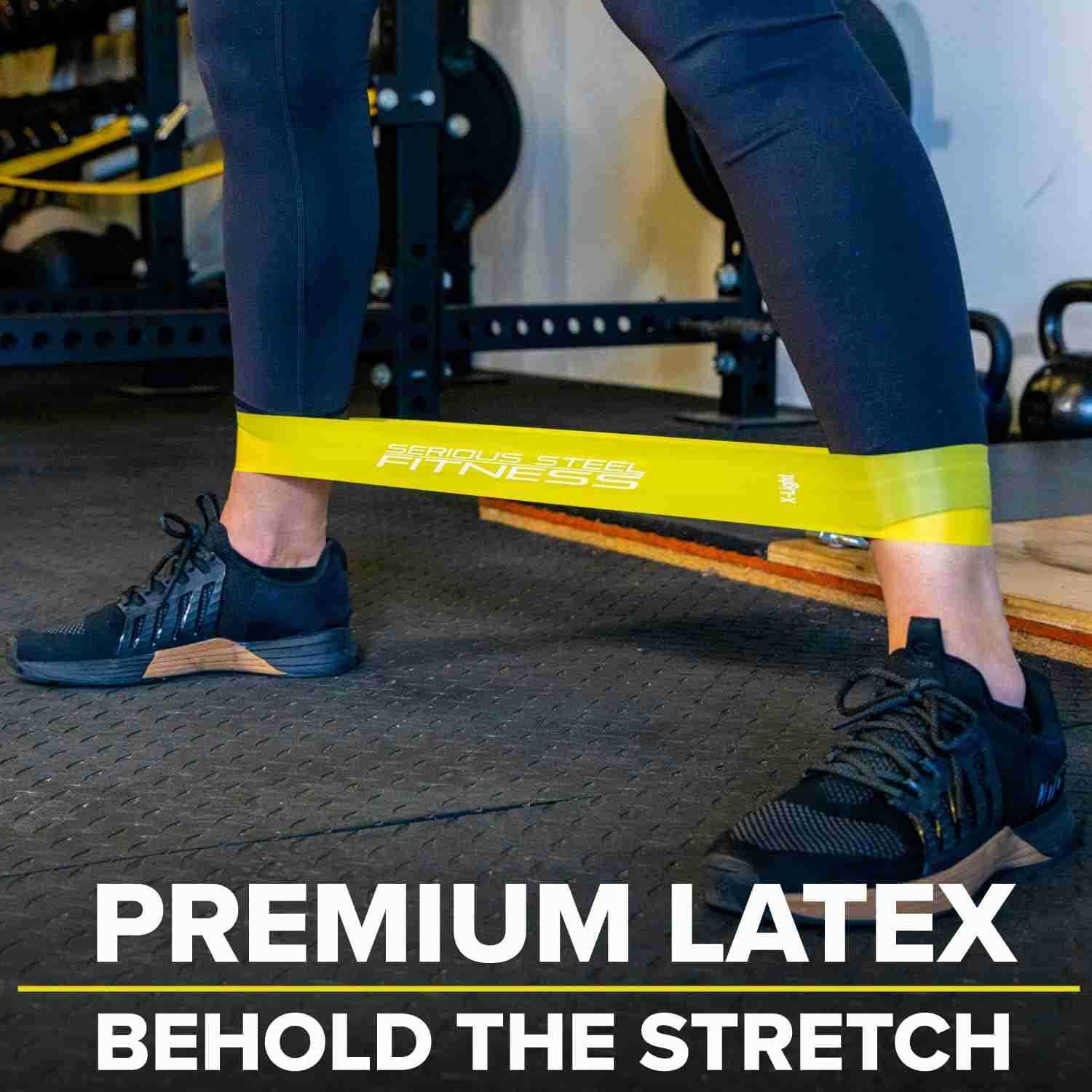 Steel Fitness Mini Resistance Loop Bands Rehab and Prehab Stretch Bands 12 Exercise Workout Bands Sets of 5 Pack and Sets of 10 Pack Trainer Options A