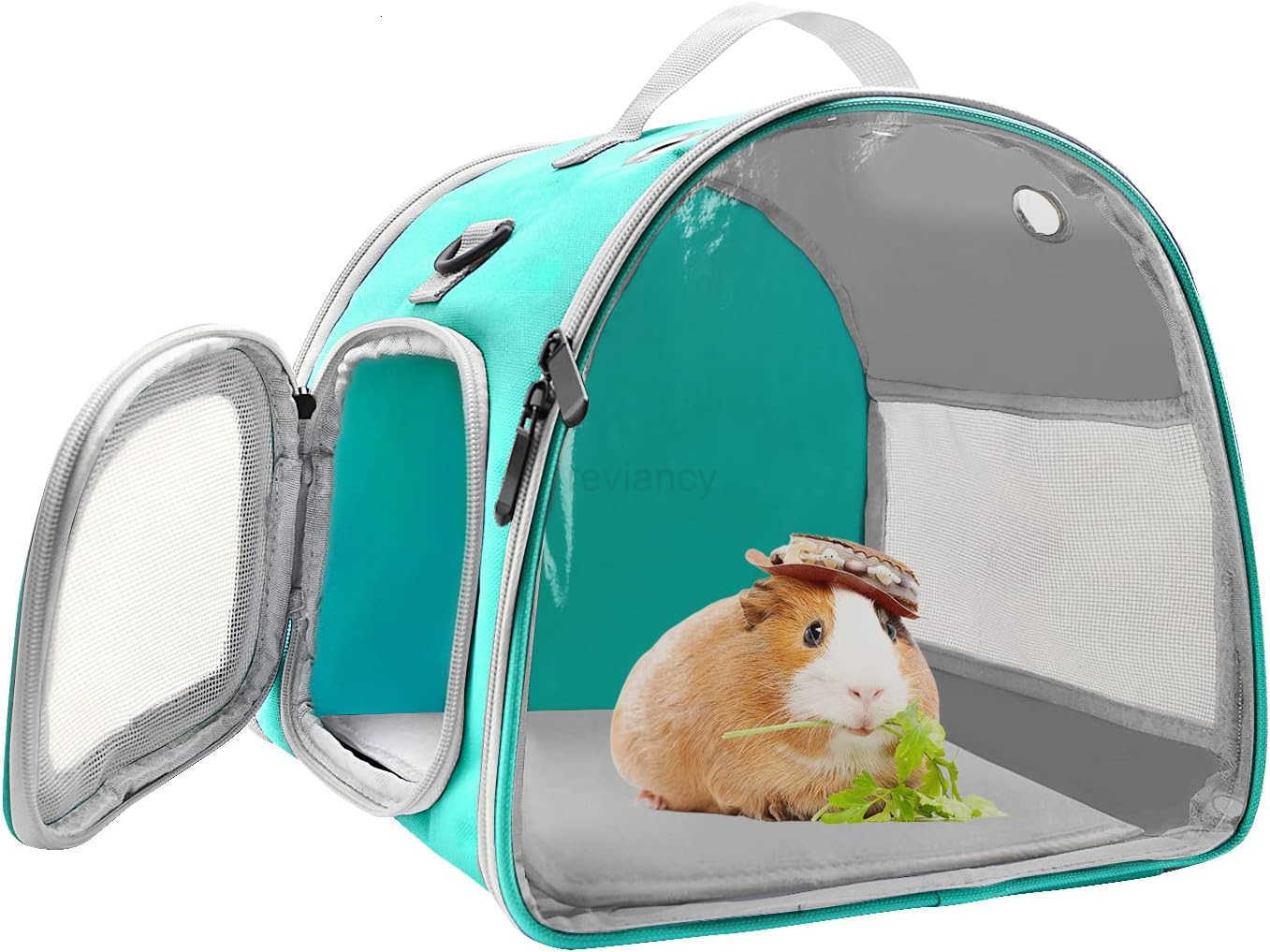 Small Animal Carrier Bag Upgraded Portable Guinea Pig Carriers Transparent Hamster Carrying Case Reptile Rat Rabbit Bearded Dragon Hedgehog Carrier Ba