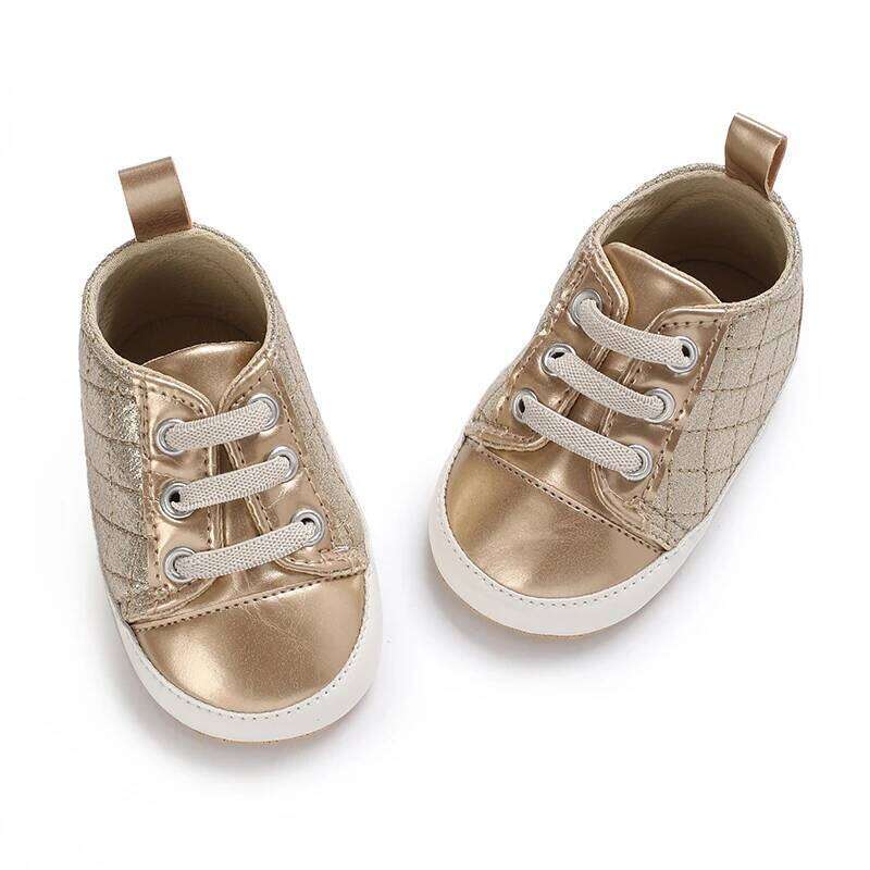 Girls' Theme Newborn Fashion Golden Princess Soft Sole Anti Slip Preschool Shoes 0-18M First Walker