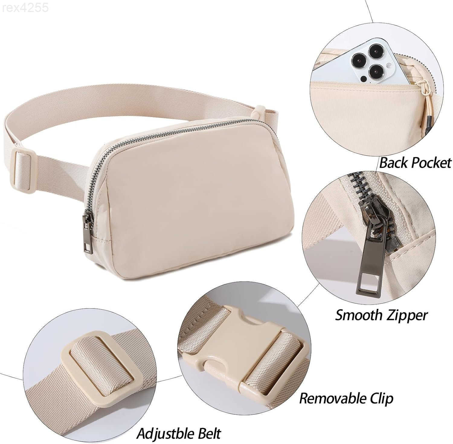 Belt Bag Fanny Pack Crossbody Bags for Women Men Everywhere Water Resistant Waist Packs BeigeW250912