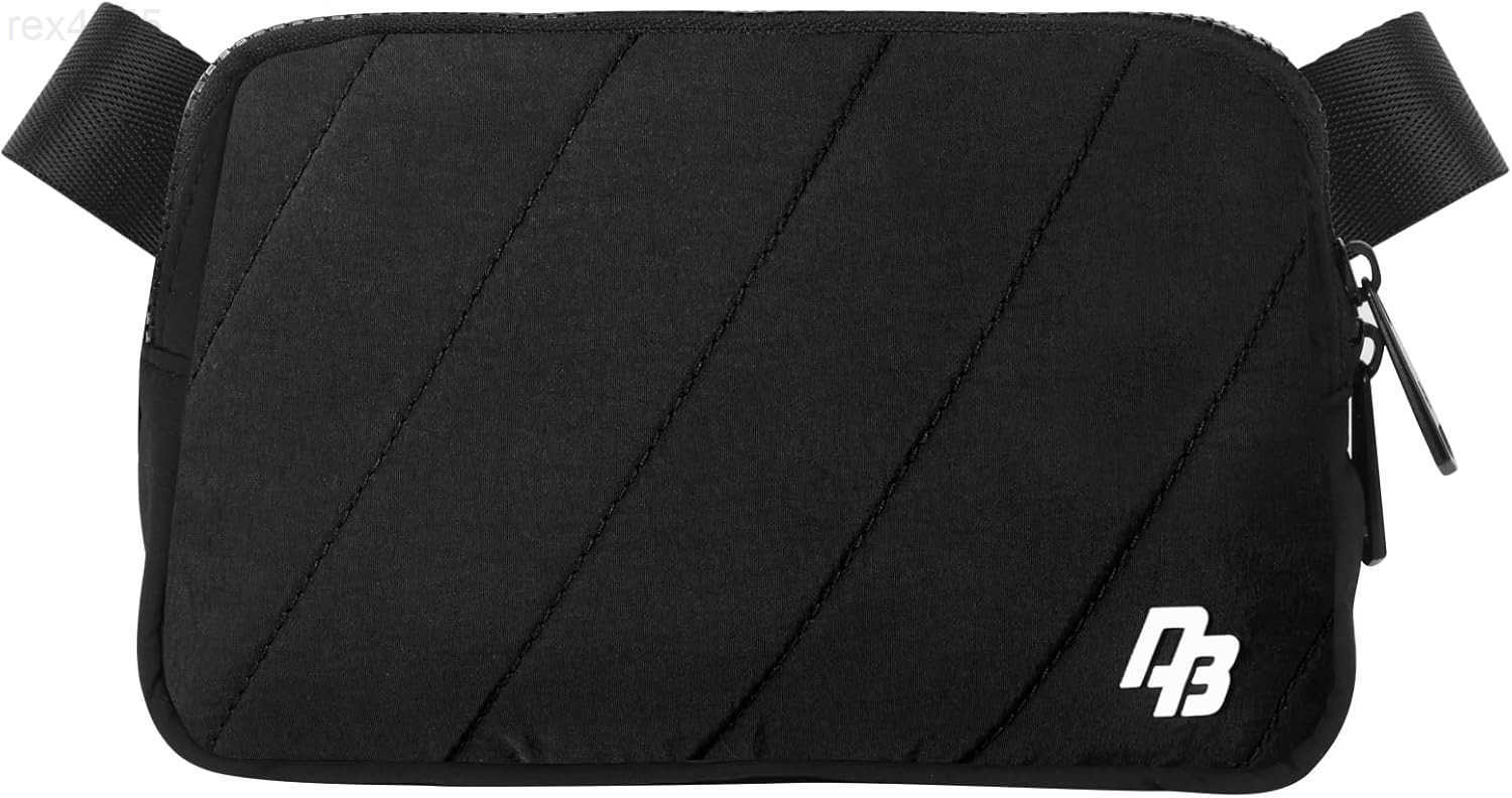 Fanny Pack for Woman Man Crossbody Bag with Lightweight Design Adjustable Crossbody Waist Chest Strap 1L Belt Bag for Gym Hiking Travel BlackW250912