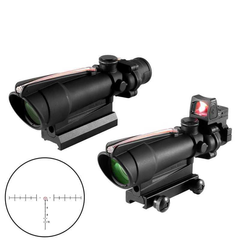 5x35 Real Fiber Optics Red Dot Illuminated Chevron Glass Etched Reticle Tactical Optical Scope Hunting Sight C250912