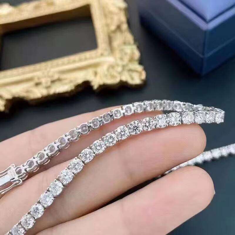White Moissanite Tennis Women Gemstone Bracelet Handmade Jewellery Sterling Sier Jewelry