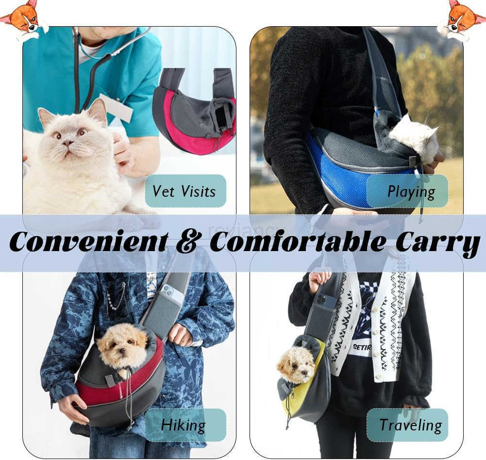 Pet Dog Sling Carrier Bag Hand Free Pet Sling Adjustable Travel Shoulder Carrier Puppy Tote Purse for Small Dogs and CatsW250912