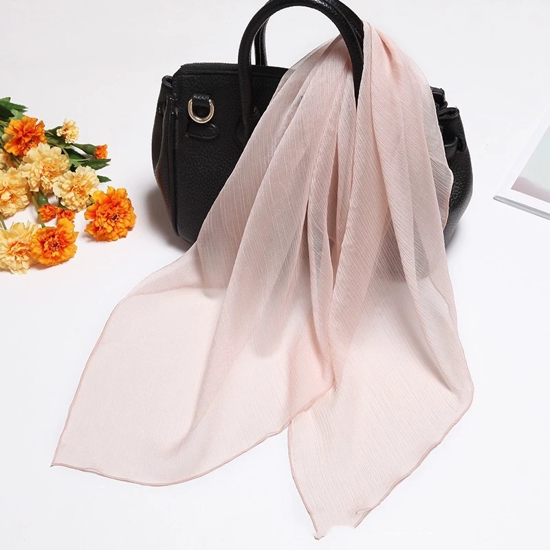 Hot Women Men Summer Bohemian Style Colorful Print Charms Square Blue Thin Transparent Silk Scarf A Friend Gift