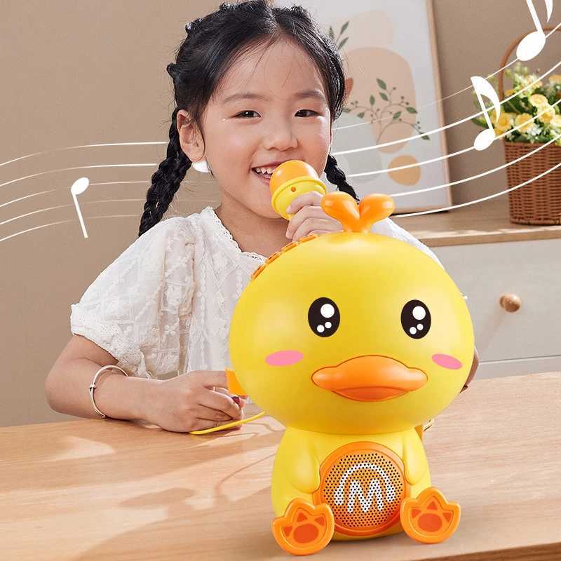 Cute Duck Singing Sound Microphones Early Education Machine Voice Changeable Storytelling With Light Music Toys For Kids Gifts C250912