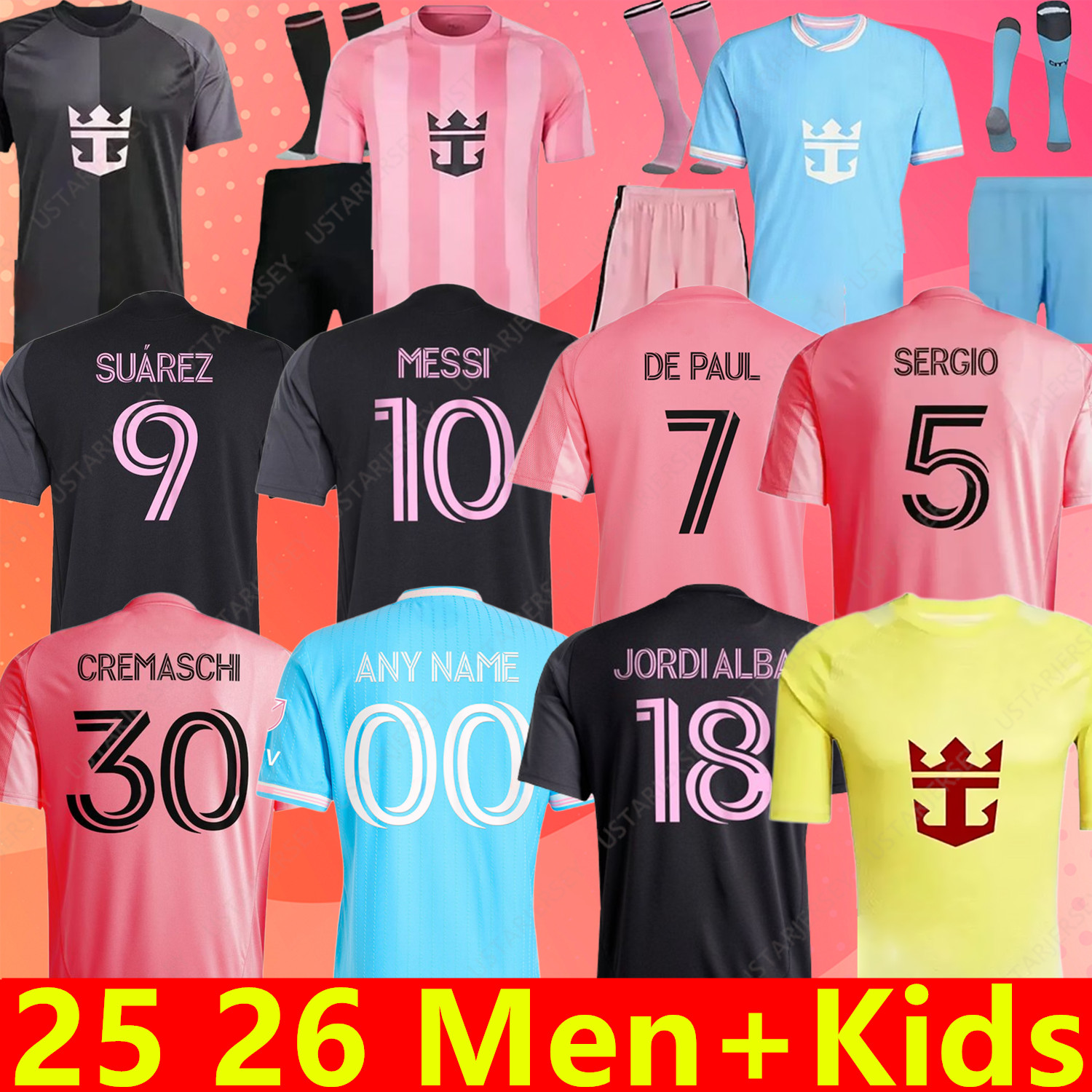 Inter maimi Soccer Jerseys miamikids MESSIS SUAREZ InterS MiamiS FC Player Child Home Away Football Shirts kits 25 26 miamia SERGIO JORDI ALBA MOTA Jersey Kids Kit