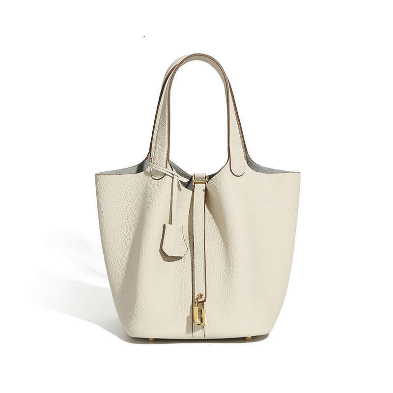 High-Quality Vegetable Basket Top Layer Cowhide Niche High-End Exquisite Handheld Bucket Bag For Women B5