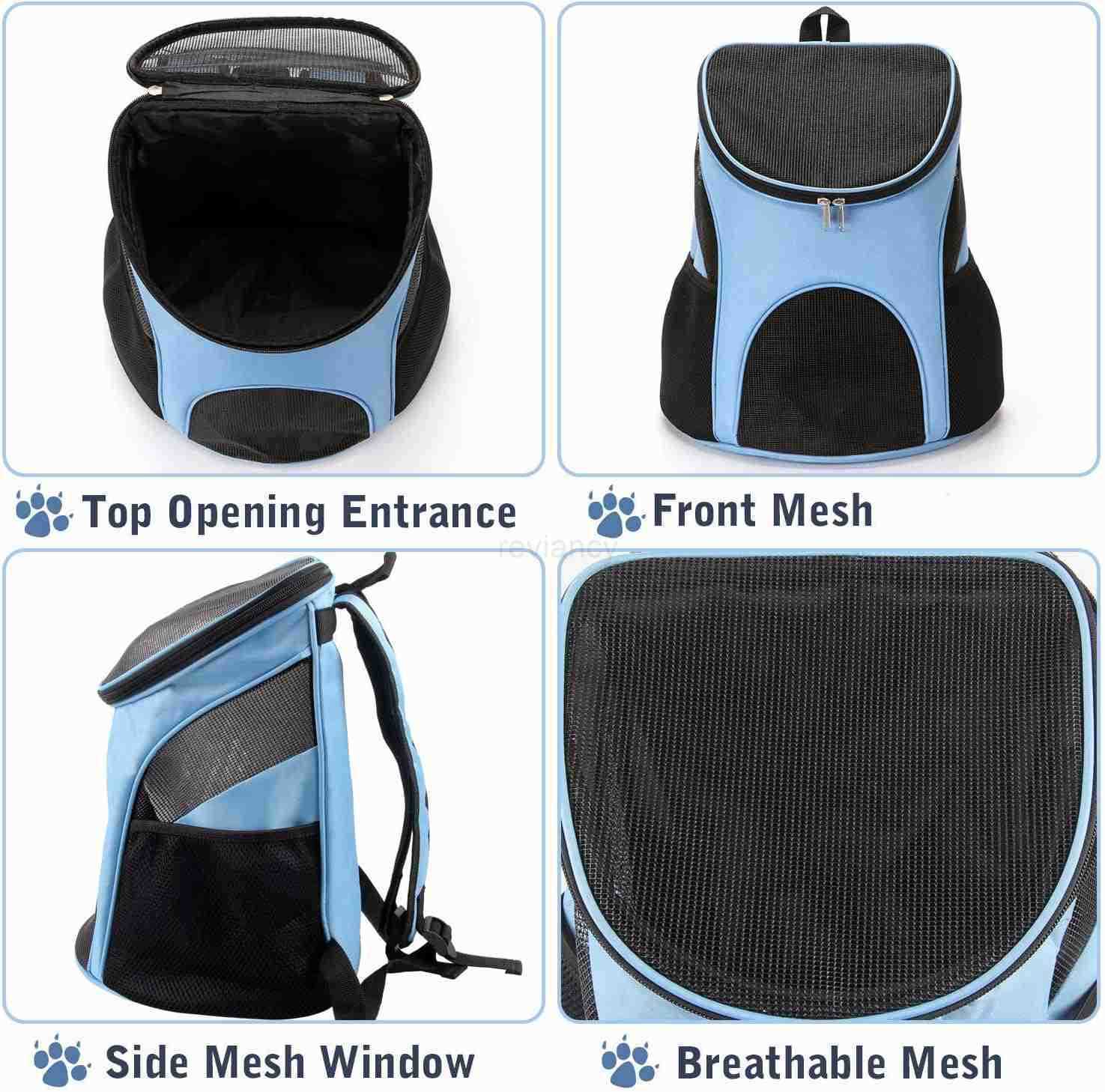 Dog Carrier Backpack Breathable for Small PetsCatsPuppies Pet Carrier Bag with Mesh Ventilation Safety Features and Cushion Back Support for Traveling