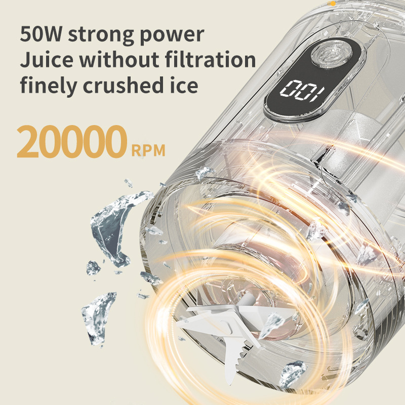 Compact Portable Electric Juicer Cup with USB Charging Feature for Kitchen Use