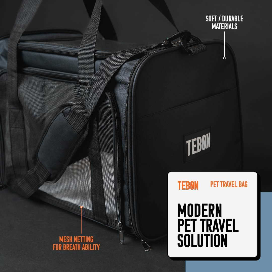 175 Pet Travel Carrier Bag Collapsible Cat Dog Carrier Breathable Durable Spacious Fits Small and Medium Pets up to 15lbs Pet Travel Bag by TebonW2509