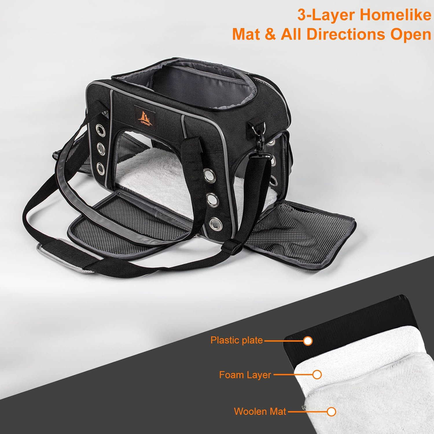 Cat Carrier for Large and Medium Cats Under 18lb Collapsible Soft Sided Pet Carrier Dog Carrier Airline Approved for Cats Small Dogs Kitten Pet Privac