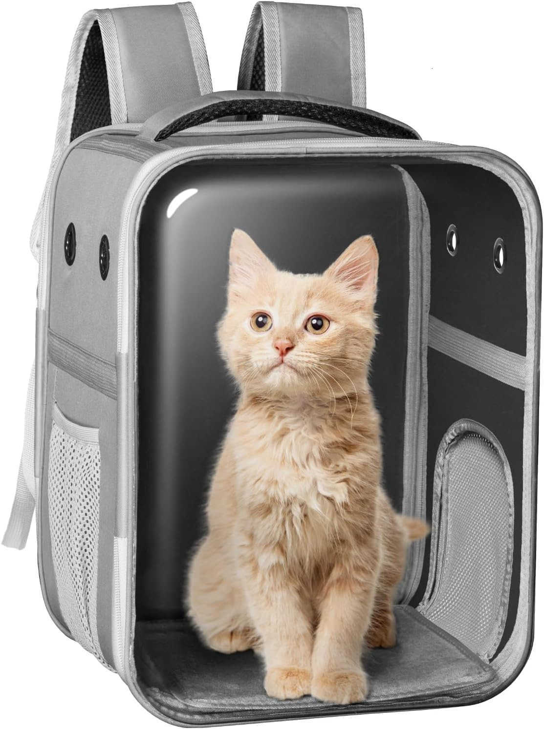 Clear Cat Backpack Carrier Dog and Cats Backpack Bubble Space Capsule Cat Bag Carrier Breathable and Suitable Panorama Pet Backpacks for BikingTraveli