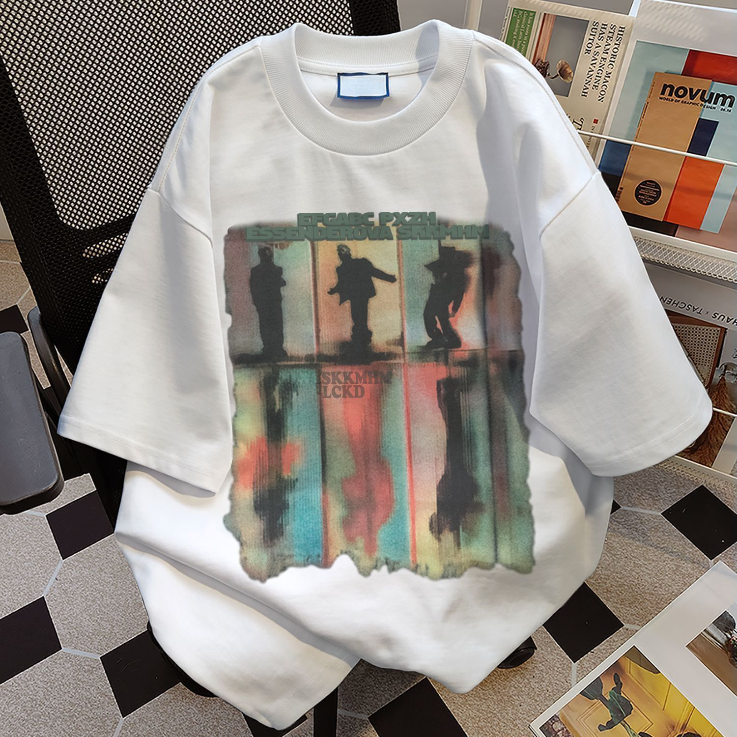 2025 new cotton print short sleeved summer designer men's T-shirt Korean version slim fit fashionable printable trendy T-shirt