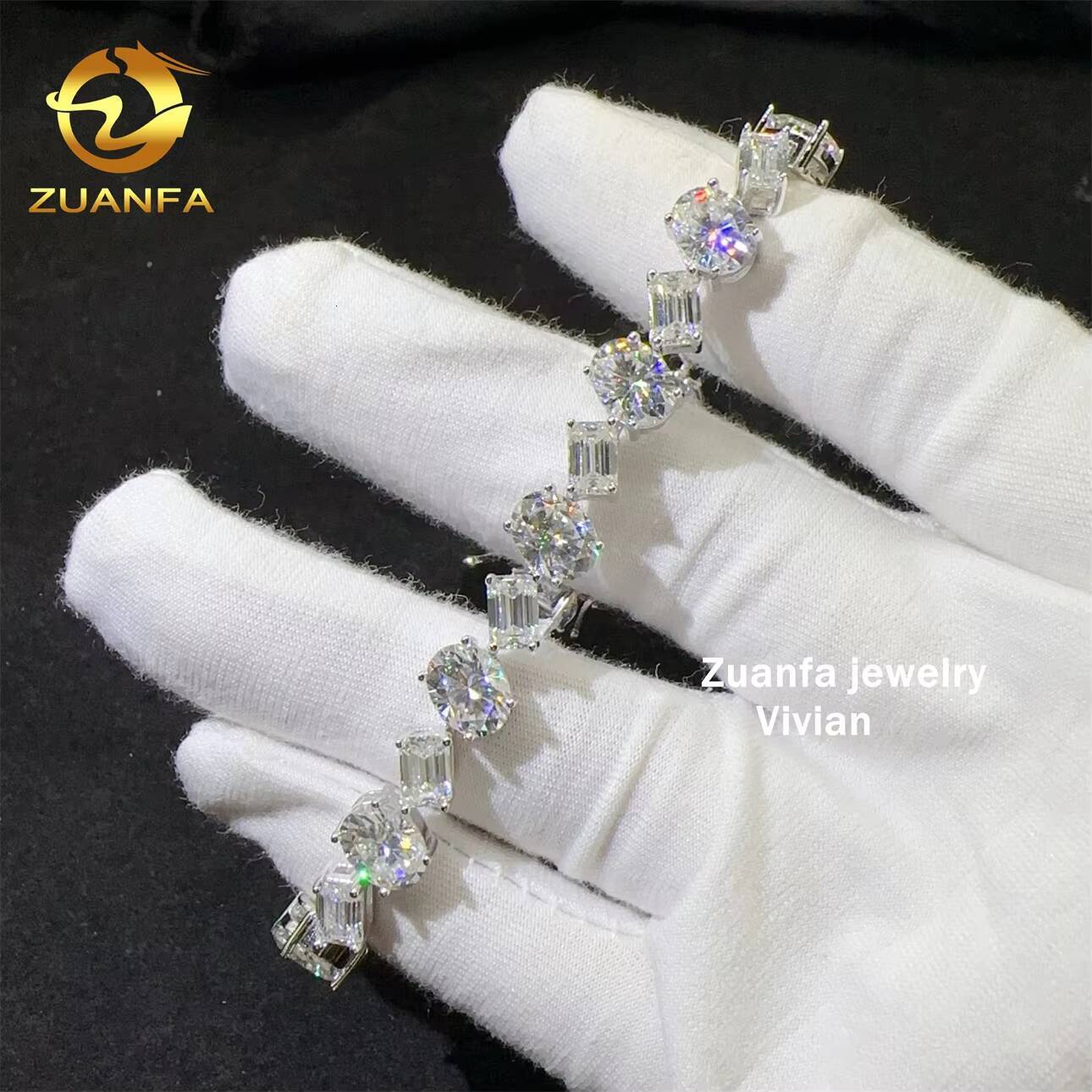 2025 8mm VVS Moissanite Diamond 925 Sterling Silver Hip Hop Jewelry Iced Out GRA Certified Tennis Chain Bracelet