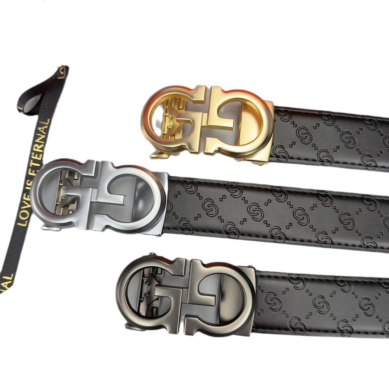 mens belt business men's leather automatic buckle letter g trendy elegant versatile young and middleaged highend belt designer belt