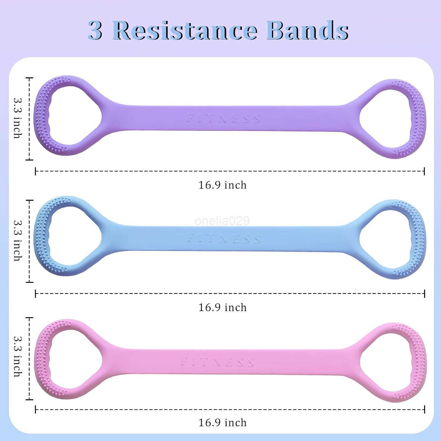 3 Pcs 8 Resistance Bands Set Arm Workout Bands Home Gym Equipment Exercise Bands for Physical Therapy Pilates Stretch Bands FitnESS Bands Elastic Band