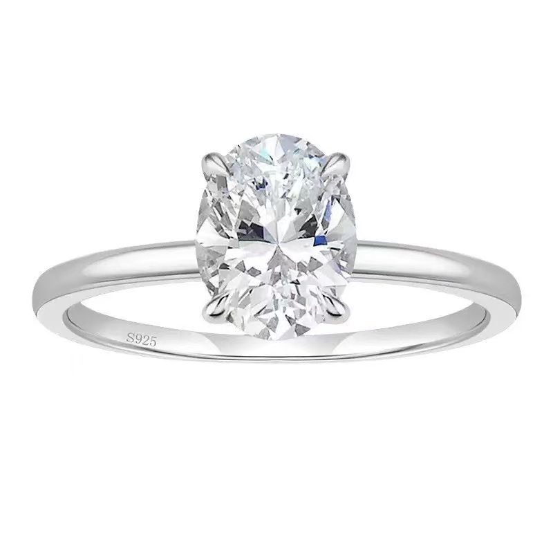 Hot Sale Engagement Ring 18k Solid Gold 3CT Oval D/VVS Moissanite Diamond Rings Fine Jewelry Rings